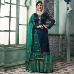 Full Sleeve Designer Sharara Suit, Size : L, M, XL