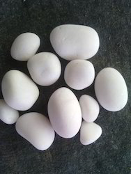 Polished Snow White Pebble Stone, for Countertops, Walls Flooring, Pattern : Plain