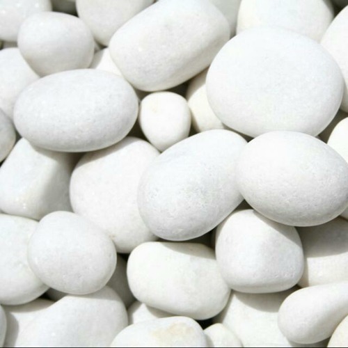 Polished White Coat Pebble Stone, for Countertops, Walls Flooring, Feature : Crack Resistance, Good Looking