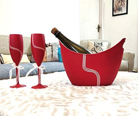 Love Red Unbreakable Champagne Flutes