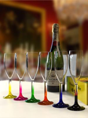 Unbreakable Rainbow Champagne Flutes