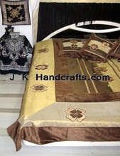 AmazingForever Brocade Silk Satin Bedspreads, Technics : Handmade