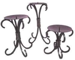 Modern wrought iron candle holder
