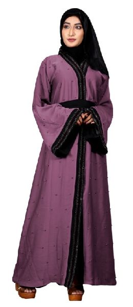 Violet Color Front Open Style Islamic Dress