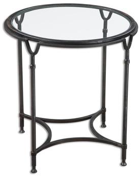 Accent Furniture Glass Top Round Side Table