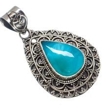 Larimar Stone Pendant Silver