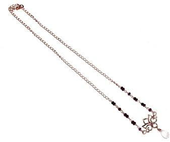 Garnet Beaded 925 Sterling Silver Necklace