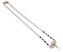 Rose Quartz AND Garnet Beaded 925 Sterling Silver Necklace