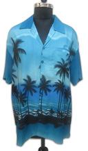 Short Sleeve Blue Sunset Printed beach Shirts