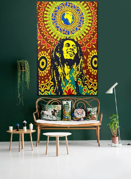 Twin Size Indian Bob Marley Tapestry