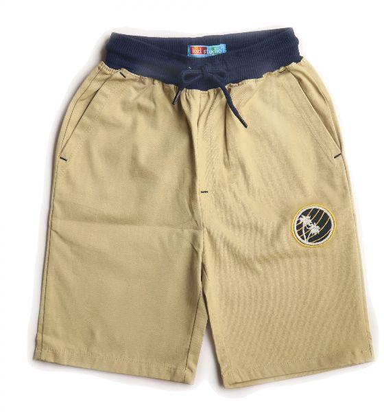 Boys BEIGE WOVEN SHORTS WITH RIB