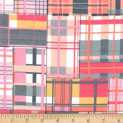 Madras plaid patchwork fabric, Pattern : Yarn Dyed