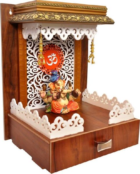 Polished Fancy Wooden Temple, for House, Offices, Shops, Style : Common