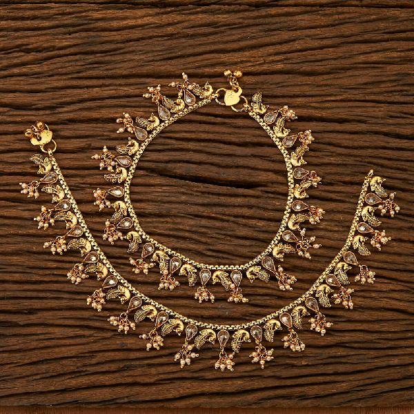 Polished Silver Golden Payal, Occasion : Party Wear