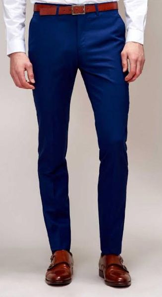 All Fabric Mens Formal Blue Trousers, Waist Size : XL, XXL