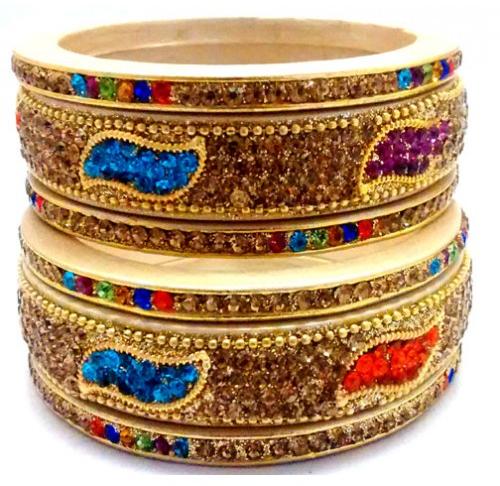 Polished Party Wear Fancy Bangles, Packaging Type : Wooden Box
