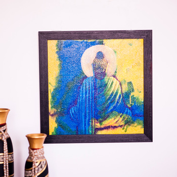 ExclusiveLane Lord Buddha Canvas Handpainting, Color : Multi Colour