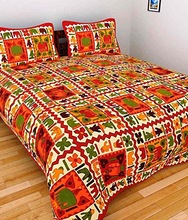 Home Furnishing Embroidered Jaipuri Cotton Bed Cover