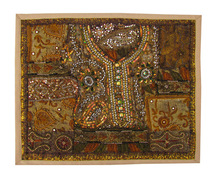 superb antique banjara jogi zari handmade embroidered tapestry