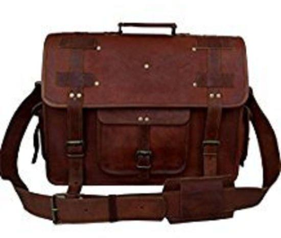 Fancy Leather Messenger Bag, Pattern : Plain