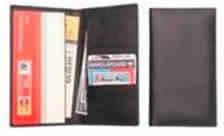 Black color genuine leather travel wallet