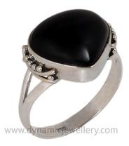 Black Onyx Sterling Silver Ring, Gender : Women's