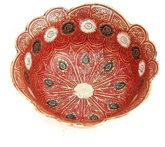 Red Molted Brass Decorative Bowl
