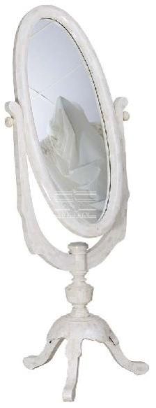 SCULPTURAL WOOD AND BONE MIRROR