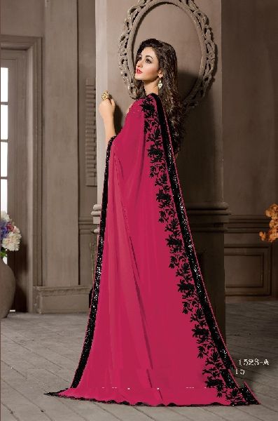 Designer Sari Shari, Color : Pink