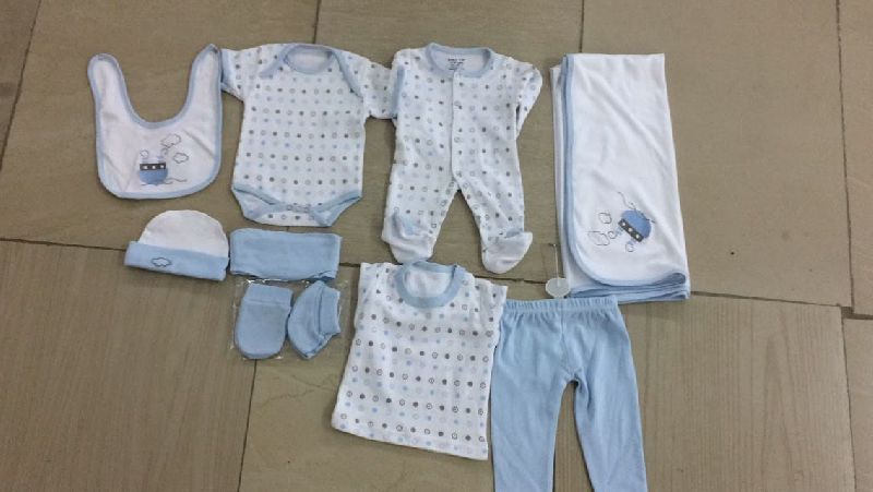 Printed Plain Cotton Baby Clothes Gift Set, Age Group : Newly Born
