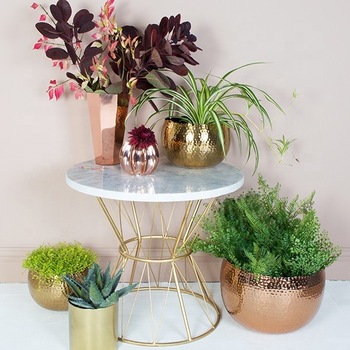 WB INC Round Shape Metal Brass India Planter, for Home Decoration, Size : Customer's Requst
