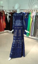  women gown with beading, Color : royalblue