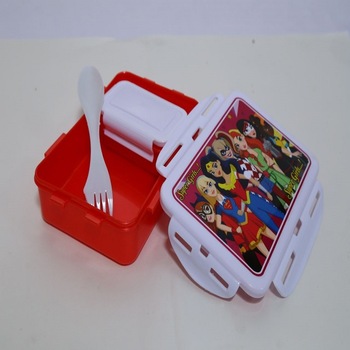 Rectangle Cartoon painting plastic tiffin, Feature : Eco-Friendly, Stocked