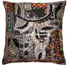 Black Decorative Pillow for Couch, Technics : Handmade