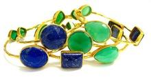 Gemstone Metal Alloy Gold Plated Bangles, Occasion : Anniversary, Engagement, Gift, Party, Wedding