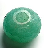 Green Aventurine 14mm Big Hole Roundell Faceted Loose Bead