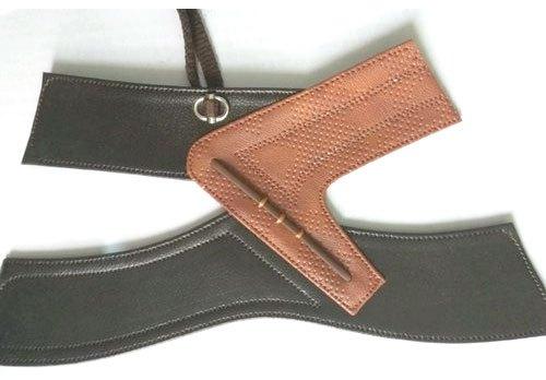 Mens Leather Plain Slipper Strap, Color : Brown Black