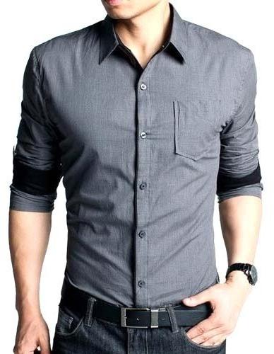 Long Sleeve Polyester Men Trendy Shirt