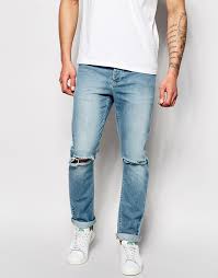 Mens Knee Ripped Jeans, Feature : 5 Pockets, Anti Wrinkle, Anti-Shrink, Color Fade Proof
