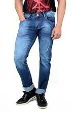 Mens Dobby Denim Jeans, for Anti-Shrink, Color Fade Proof, Technics : Plain Dyed