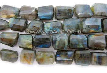 Cut Labradorite Tumbled Beads