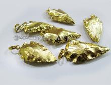 Gold Dipped Plated Arrowhead Pendant, for Ornament, Size : Customized Size