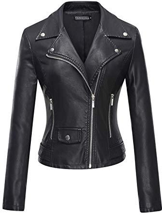 Plain Ladies Black Leather Jacket, Size : M, XL