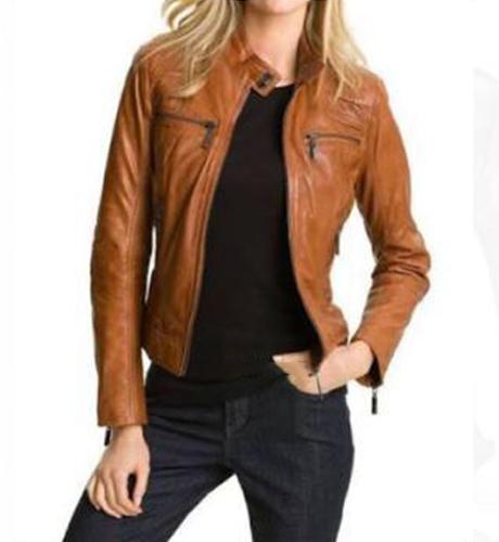 Plain Ladies Stylish Leather Jacket, Size : M, XL