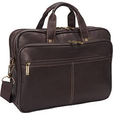 Plain leather laptop bag, Color : Dark Brown
