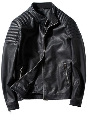 Full Sleeve Mens Designer Leather Jacket, for Comfortable Soft, Waterproof, Size : XL