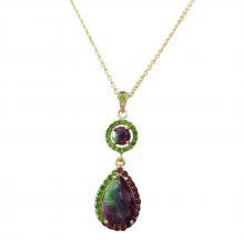 Chrome diposide And Ruby zoisite Pendant