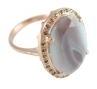 Faceted bostwana agate ring, Color : : Brown