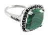 Faceted malachite ring