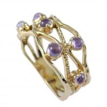 Gold plated Amethyst layering Ring, Color : Purple